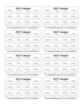 2015 Wallet Calendar Calendar