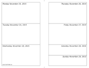 11/23/2015 Weekly Calendar (horizontal) calendar