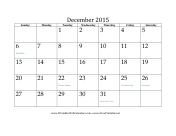 December 2015 Calendar calendar
