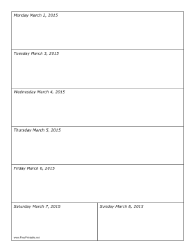 03/02/2015 Weekly Calendar (vertical) Calendar