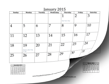 2015 Mini Month Calendar Calendar