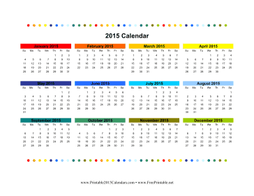 2015 Colorful Calendar Calendar