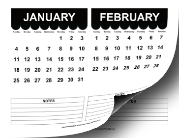 2015 Cute Scallop Calendar Calendar