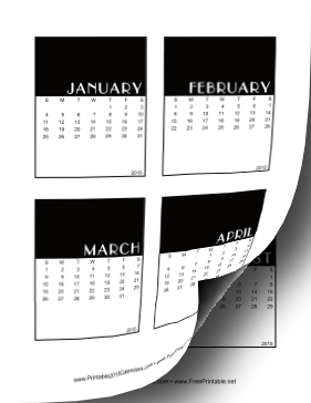2015 Vertical Scrapbook Calendar Cards Calendar
