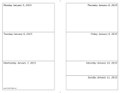 01/05/2015 Weekly Calendar (horizontal) calendar