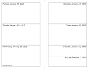 01/26/2015 Weekly Calendar (horizontal) calendar