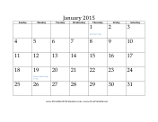 January 2015 Calendar calendar