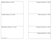 02/09/2015 Weekly Calendar (horizontal) calendar