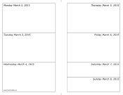 03/02/2015 Weekly Calendar (horizontal) calendar