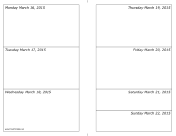 03/16/2015 Weekly Calendar (horizontal) calendar