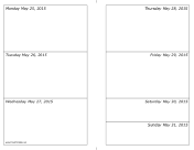 05/25/2015 Weekly Calendar (horizontal) calendar