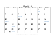 May 2015 Calendar calendar