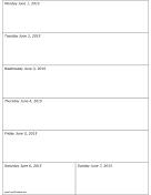 06/01/2015 Weekly Calendar (vertical) calendar