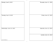 06/08/2015 Weekly Calendar (horizontal) calendar