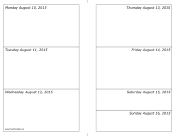 08/10/2015 Weekly Calendar (horizontal) calendar