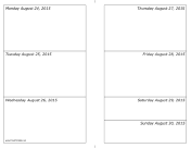 08/24/2015 Weekly Calendar (horizontal) calendar