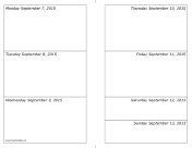09/07/2015 Weekly Calendar (horizontal) calendar