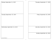09/14/2015 Weekly Calendar (horizontal) calendar