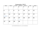 September 2015 Calendar calendar