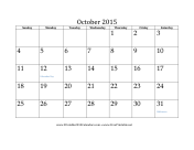 October 2015 Calendar calendar