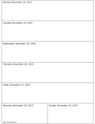 11/23/2015 Weekly Calendar (vertical) calendar