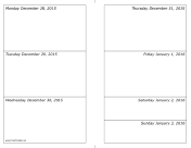 12/28/2015 Weekly Calendar (horizontal) calendar