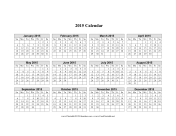 2015 Calendar on one page (horizontal grid) calendar