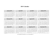 2015 Calendar on one page (horizontal, week starts on Monday) calendar