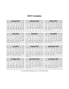 2015 Calendar on one page (vertical grid) calendar