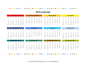 2015 Colorful Calendar calendar