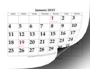 2015 Calendar with Large Dates calendar